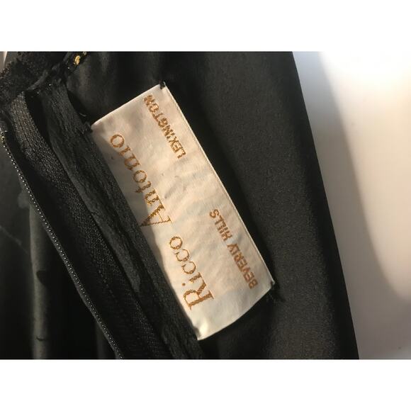 Vintage Ricci Antonio Custom made Black and Gold Party Dress Sz M - Picture 6 of 6